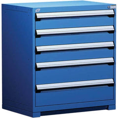 Rousseau Metal - 5 Drawer Avalanche Blue Steel Modular Storage Cabinet - Apex Tool & Supply
