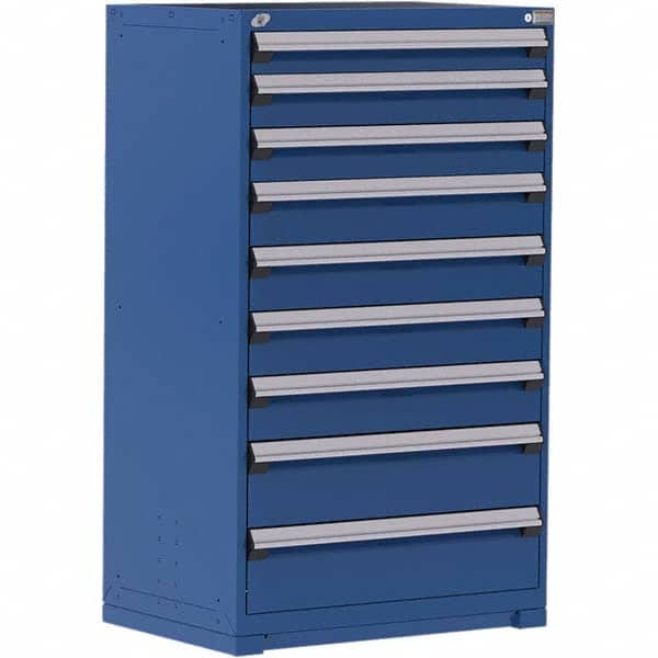 Rousseau Metal - 9 Drawer Avalanche Blue Steel Modular Storage Cabinet - Apex Tool & Supply