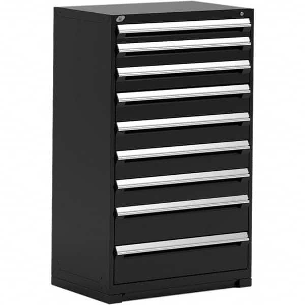 Rousseau Metal - 9 Drawer Black Steel Modular Storage Cabinet - Apex Tool & Supply