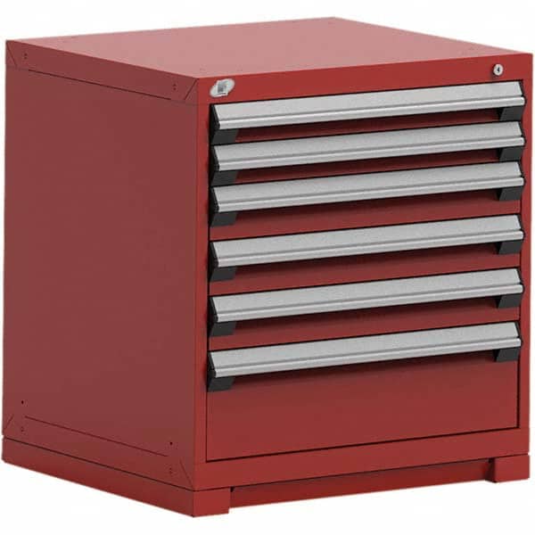 Rousseau Metal - 6 Drawer Flame Red Steel Modular Storage Cabinet - Apex Tool & Supply