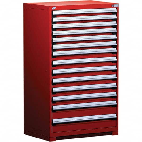 Rousseau Metal - 14 Drawer Flame Red Steel Modular Storage Cabinet - Apex Tool & Supply