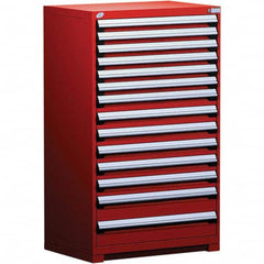 Rousseau Metal - 14 Drawer Flame Red Steel Modular Storage Cabinet - Apex Tool & Supply