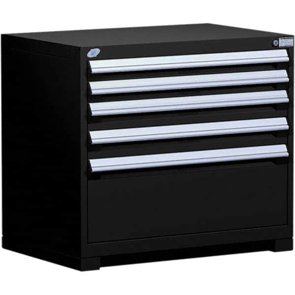 Rousseau Metal - 5 Drawer Black Steel Modular Storage Cabinet - Apex Tool & Supply