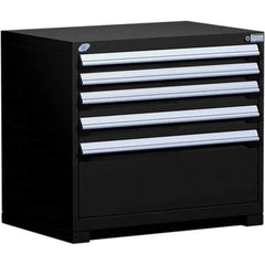 Rousseau Metal - 5 Drawer Black Steel Modular Storage Cabinet - Apex Tool & Supply