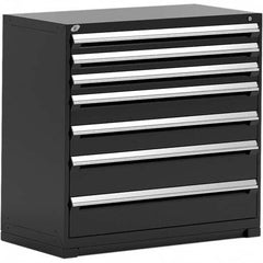 Rousseau Metal - 7 Drawer Black Steel Modular Storage Cabinet - Apex Tool & Supply