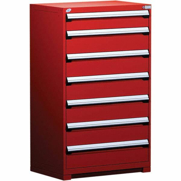 Rousseau Metal - 7 Drawer Flame Red Steel Modular Storage Cabinet - Apex Tool & Supply