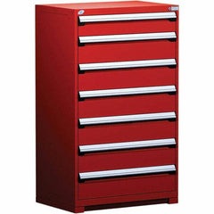 Rousseau Metal - 7 Drawer Flame Red Steel Modular Storage Cabinet - Apex Tool & Supply