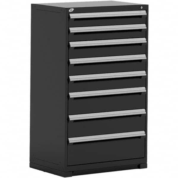Rousseau Metal - 8 Drawer Black Steel Modular Storage Cabinet - Apex Tool & Supply