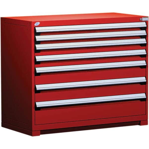 Rousseau Metal - 7 Drawer Flame Red Steel Modular Storage Cabinet - Apex Tool & Supply