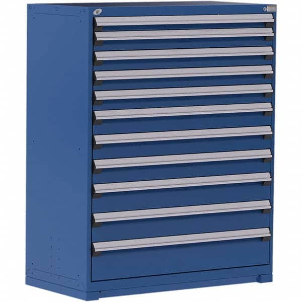 Rousseau Metal - 11 Drawer Avalanche Blue Steel Modular Storage Cabinet - Apex Tool & Supply