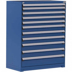 Rousseau Metal - 11 Drawer Avalanche Blue Steel Modular Storage Cabinet - Apex Tool & Supply