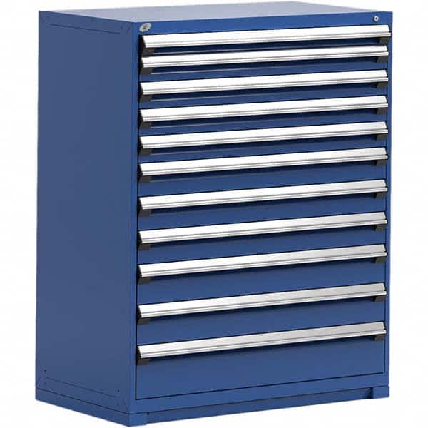 Rousseau Metal - 11 Drawer Avalanche Blue Steel Modular Storage Cabinet - Apex Tool & Supply