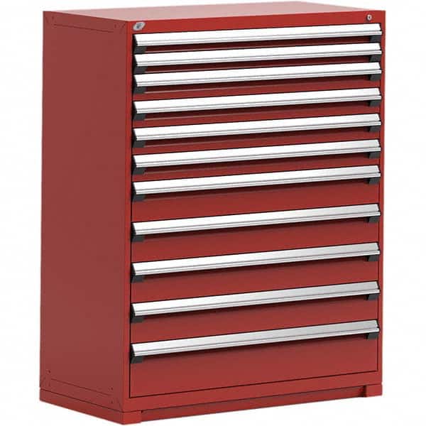 Rousseau Metal - 11 Drawer Flame Red Steel Modular Storage Cabinet - Apex Tool & Supply