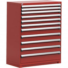 Rousseau Metal - 11 Drawer Flame Red Steel Modular Storage Cabinet - Apex Tool & Supply