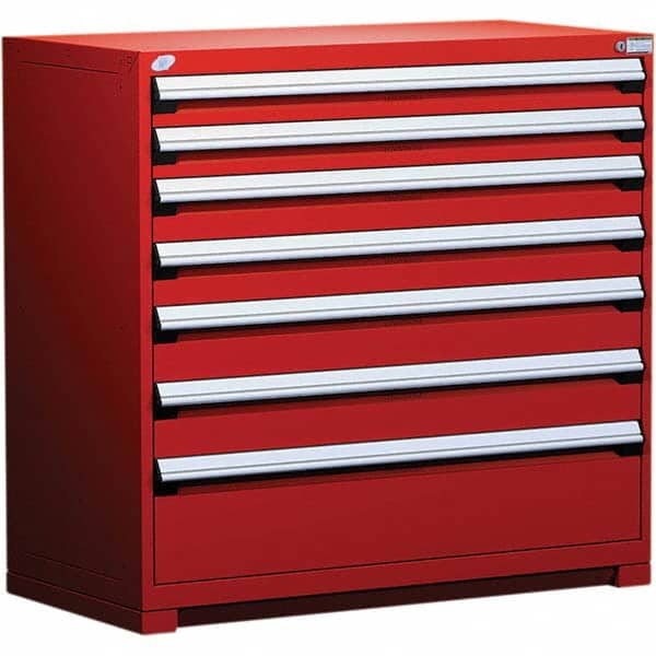Rousseau Metal - 7 Drawer Flame Red Steel Modular Storage Cabinet - Apex Tool & Supply
