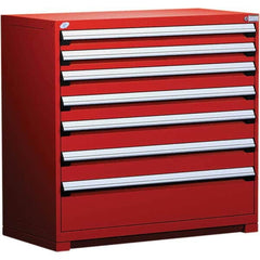 Rousseau Metal - 7 Drawer Flame Red Steel Modular Storage Cabinet - Apex Tool & Supply