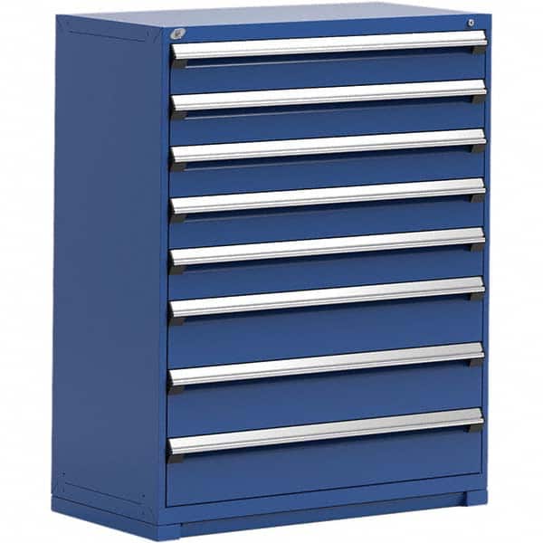 Rousseau Metal - 8 Drawer Avalanche Blue Steel Modular Storage Cabinet - Apex Tool & Supply