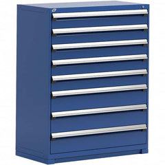 Rousseau Metal - 8 Drawer Avalanche Blue Steel Modular Storage Cabinet - Apex Tool & Supply