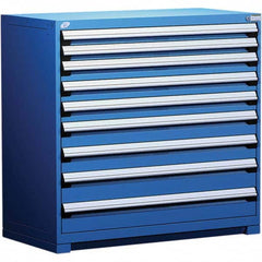 Rousseau Metal - 9 Drawer Avalanche Blue Steel Modular Storage Cabinet - Apex Tool & Supply