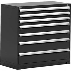 Rousseau Metal - 7 Drawer Black Steel Modular Storage Cabinet - Apex Tool & Supply