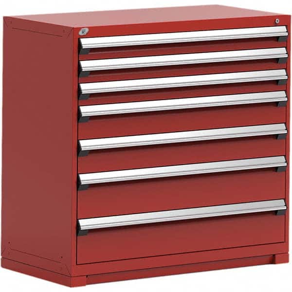 Rousseau Metal - 7 Drawer Flame Red Steel Modular Storage Cabinet - Apex Tool & Supply