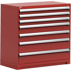 Rousseau Metal - 7 Drawer Flame Red Steel Modular Storage Cabinet - Apex Tool & Supply