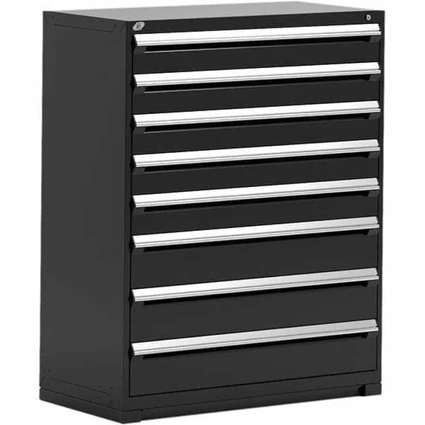 Rousseau Metal - 8 Drawer Black Steel Modular Storage Cabinet - Apex Tool & Supply