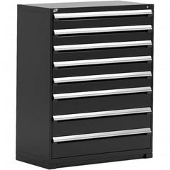 Rousseau Metal - 8 Drawer Black Steel Modular Storage Cabinet - Apex Tool & Supply