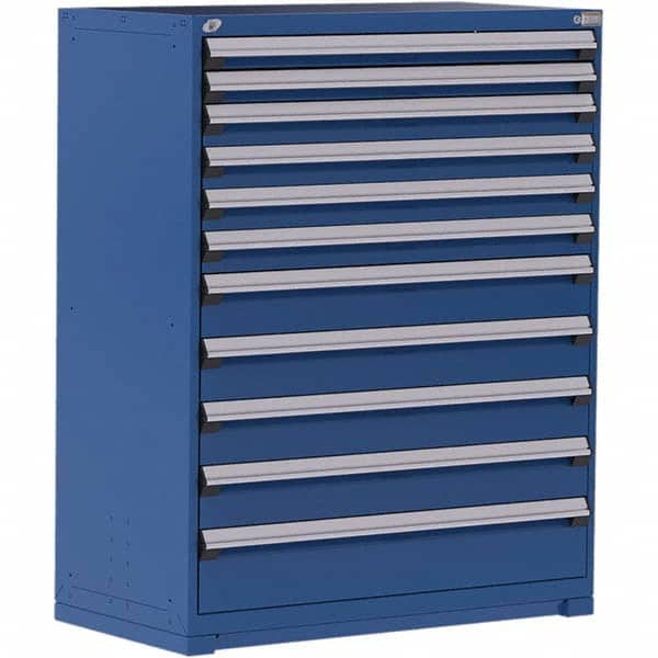 Rousseau Metal - 11 Drawer Avalanche Blue Steel Modular Storage Cabinet - Apex Tool & Supply