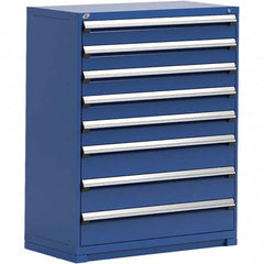 Rousseau Metal - 8 Drawer Avalanche Blue Steel Modular Storage Cabinet - Apex Tool & Supply