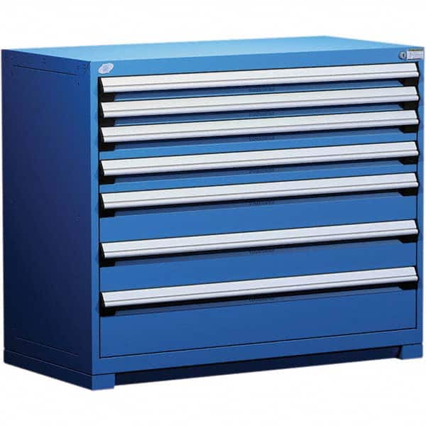 Rousseau Metal - 7 Drawer Avalanche Blue Steel Modular Storage Cabinet - Apex Tool & Supply