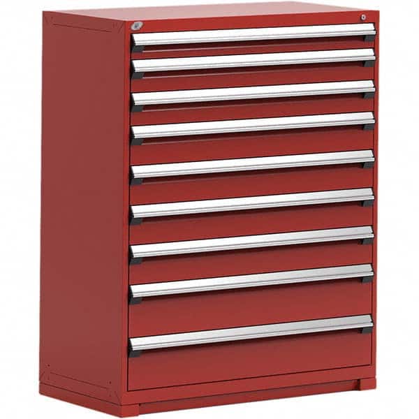 Rousseau Metal - 9 Drawer Flame Red Steel Modular Storage Cabinet - Apex Tool & Supply