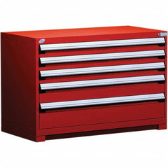 Rousseau Metal - 5 Drawer Flame Red Steel Modular Storage Cabinet - Apex Tool & Supply