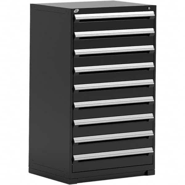 Rousseau Metal - 9 Drawer Black Steel Modular Storage Cabinet - Apex Tool & Supply