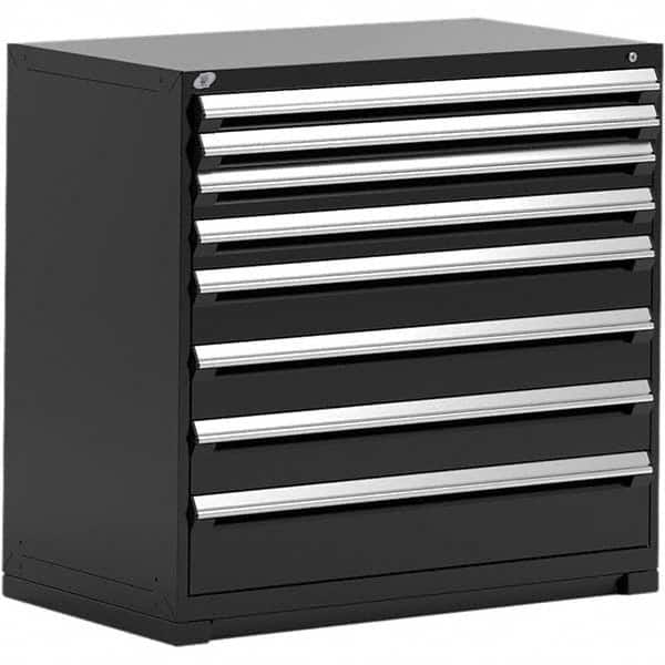 Rousseau Metal - 8 Drawer Black Steel Modular Storage Cabinet - Apex Tool & Supply