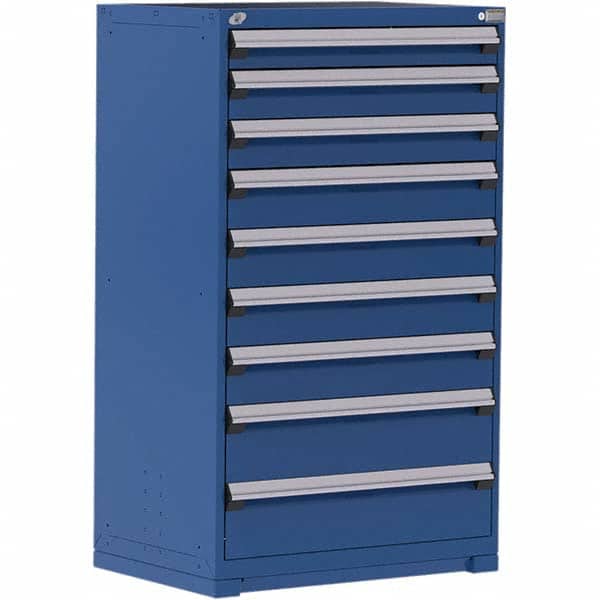 Rousseau Metal - 9 Drawer Avalanche Blue Steel Modular Storage Cabinet - Apex Tool & Supply