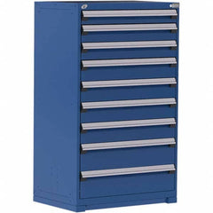 Rousseau Metal - 9 Drawer Avalanche Blue Steel Modular Storage Cabinet - Apex Tool & Supply