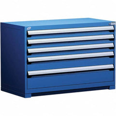Rousseau Metal - 5 Drawer Avalanche Blue Steel Modular Storage Cabinet - Apex Tool & Supply