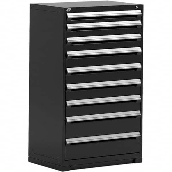 Rousseau Metal - 9 Drawer Black Steel Modular Storage Cabinet - Apex Tool & Supply