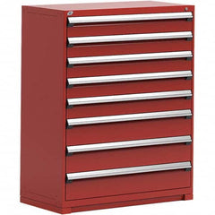 Rousseau Metal - 8 Drawer Flame Red Steel Modular Storage Cabinet - Apex Tool & Supply