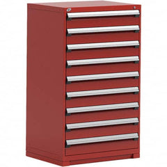 Rousseau Metal - 9 Drawer Flame Red Steel Modular Storage Cabinet - Apex Tool & Supply