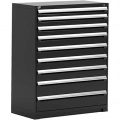 Rousseau Metal - 9 Drawer Black Steel Modular Storage Cabinet - Apex Tool & Supply