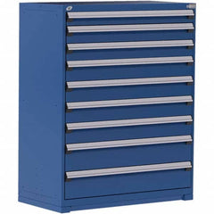 Rousseau Metal - 9 Drawer Avalanche Blue Steel Modular Storage Cabinet - Apex Tool & Supply