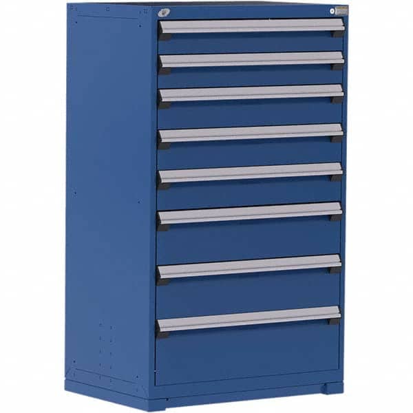 Rousseau Metal - 8 Drawer Avalanche Blue Steel Modular Storage Cabinet - Apex Tool & Supply