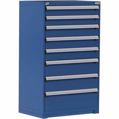 Rousseau Metal - 8 Drawer Avalanche Blue Steel Modular Storage Cabinet - Apex Tool & Supply