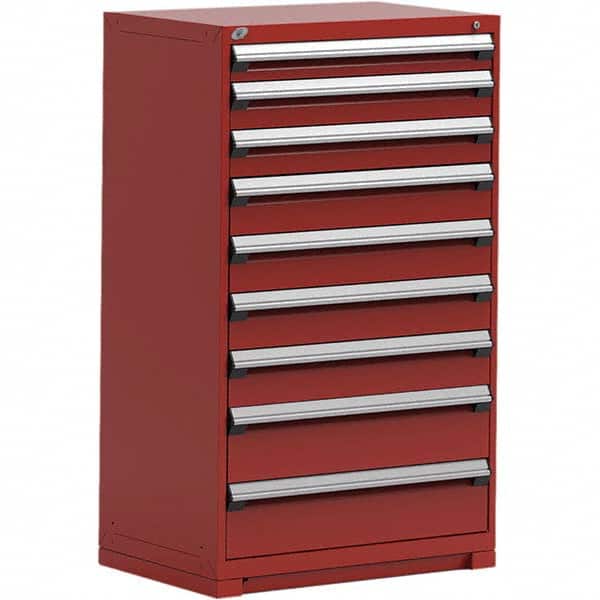 Rousseau Metal - 9 Drawer Flame Red Steel Modular Storage Cabinet - Apex Tool & Supply