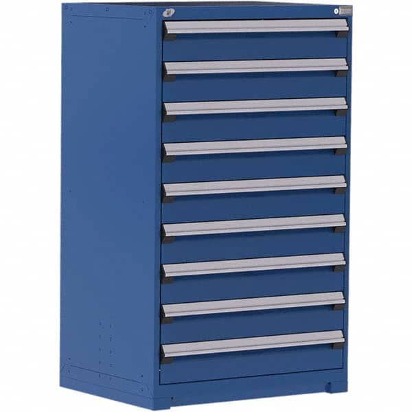 Rousseau Metal - 9 Drawer Avalanche Blue Steel Modular Storage Cabinet - Apex Tool & Supply
