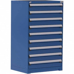 Rousseau Metal - 9 Drawer Avalanche Blue Steel Modular Storage Cabinet - Apex Tool & Supply