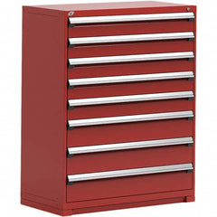Rousseau Metal - 8 Drawer Flame Red Steel Modular Storage Cabinet - Apex Tool & Supply