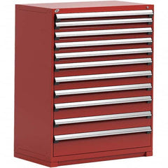 Rousseau Metal - 11 Drawer Flame Red Steel Modular Storage Cabinet - Apex Tool & Supply